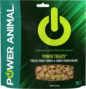 power animal power treats - freeze dried dog treats and cat treats - premium quality ingredients, real meat first ingredient, all natural, humanely sourced, made in the usa