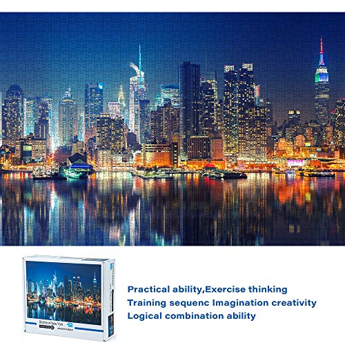 New York City Skyline Puzzles Art 1000 Pieces Jigsaw Puzzles,DIY Puzzles Educational Brain Challenge Games for Adults Kids Gifts