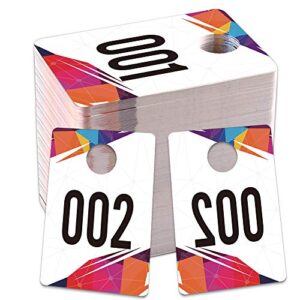 facraft live number tags,001-100 normal and reverse mirror image number hanger card for online businees