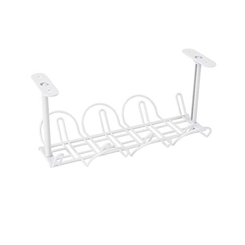 YOUNGL Cable Management Tray - Kitchen Organizer Self Adhesive Tidy Strong Cable Rack Shelf with Hanging Basket, eavy Metal Wire Cable Tray for Desks, Offices, and Kitchens