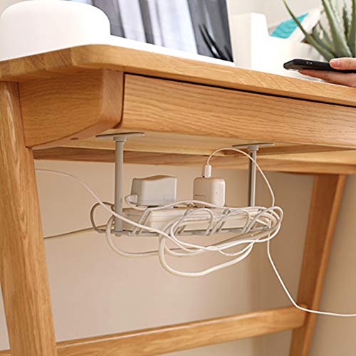 YOUNGL Cable Management Tray - Kitchen Organizer Self Adhesive Tidy Strong Cable Rack Shelf with Hanging Basket, eavy Metal Wire Cable Tray for Desks, Offices, and Kitchens