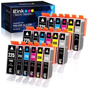 e-z ink (tm compatible ink cartridge replacement for canon pgi-225 cli-226 to use with mg6220 mg6120 mg8220 mg8120 mg8120b (3 gray, 3 large black, 3 small black, 3 cyan, 3 magenta, 3 yellow) 18 pack