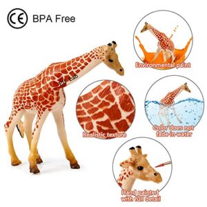 Elf Lab Safari Animal Figures, 12PCS Jungle Zoo Animals Toys, Realistic Wildlife Plastic African Animals Playset, Learning Educational Toy, Christmas Birthday Gift for Kids Children Toddlers 3-5