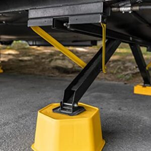 Camco Heavy-Duty Stabilizer RV Jack Support | Provides 7-inches of Lift and Stability for RV Jacks | Compatible with 10-inch Round Jack Pads | Features a 6,000 lb. Rating | Yellow (44421)