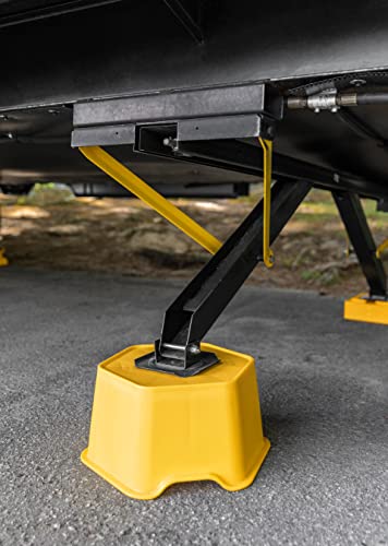 Camco Heavy-Duty Stabilizer RV Jack Support | Provides 7-inches of Lift and Stability for RV Jacks | Compatible with 10-inch Round Jack Pads | Features a 6,000 lb. Rating | Yellow (44421)