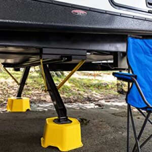 Camco Heavy-Duty Stabilizer RV Jack Support | Provides 7-inches of Lift and Stability for RV Jacks | Compatible with 10-inch Round Jack Pads | Features a 6,000 lb. Rating | Yellow (44421)