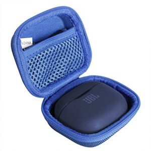 hermitshell travel case for jbl tune 125tws / jbl tune 120tws true wireless in-ear headphone (blue)