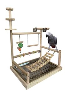 wyunpets bird perch platform stand wood bird playground for small animals parrot parakeet conure cockatiel budgie gerbil rat mouse chinchilla hamster cage accessories exercise toys sector