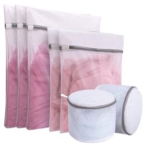 xcx mesh laundry bags with four combinations, laundry bra lingerie mesh wash bags for different laundry needs, delicates laundry bag for blouse, underwear (d-7 pack)