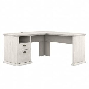 bush furniture yorktown l shaped desk with storage, 60w, white oak