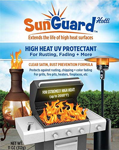 SUNGUARD Extreme High Heat (up to 2000°F) UV Protectant Clear Satin Spray Prevents Rusting, Color Fading, Chipping, Corrosion + More (2-Pack)