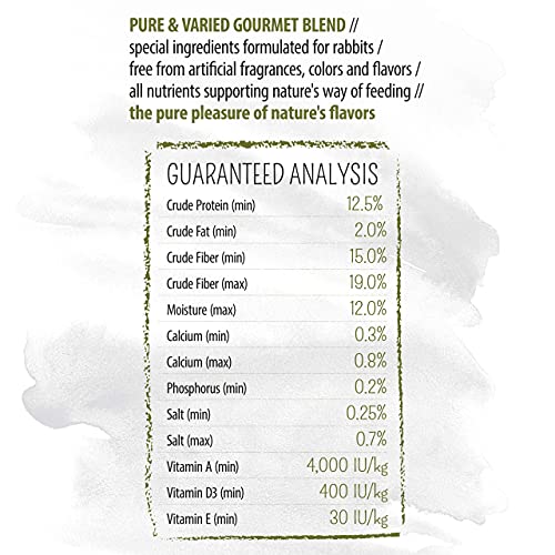 Witte Molen Pure Rabbit Food Seed Mixture Carrot, Celery, Timothy Hay and Varied Gourmet Muesli Dry Food, 4.4 lbs, (Mini Rex, Lionhead Rabbit, English Lop, Dutch Rabbit)