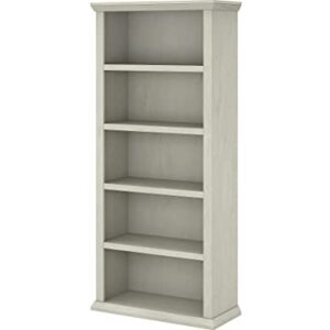 Bush Furniture Yorktown Tall 5 Shelf Bookcase, White Oak