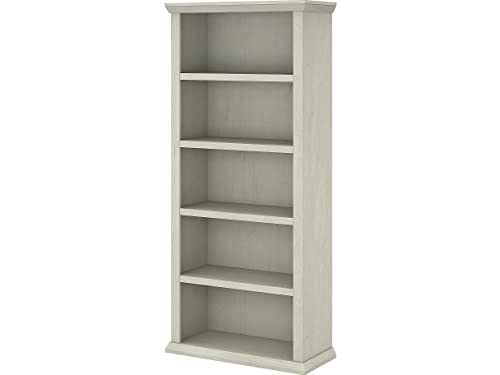 Bush Furniture Yorktown Tall 5 Shelf Bookcase, White Oak