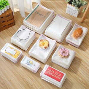 LISM 1000 Pack 3" x 5" Thick 1.6Mil Clear Resealable Cello Self Adhesive Seal Plastic Poly Bags Durable Self-Sealing Packaging Cookie Candy Jewelry Card Gifts Heavy Duty Cellophane Bags