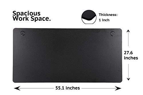 UNICOO Melamine 55.1 x 27.6 Inch Universal Table Top for Standard and Sit to Stand Height Adjustable Home and Office Desk Frames (Tabletop 55 - Black)