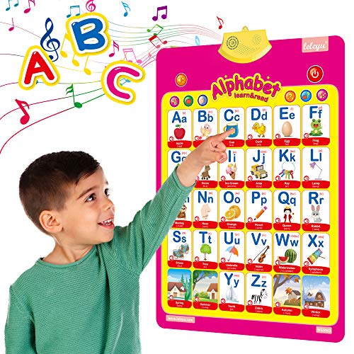 Electronic Interactive Alphabet Poster for Kids Learning Toys for Toddlers Ages 3-5 Educational Preschool Poster ABC Alphabet Poster Mother's Day Birthday Easter Party Gift for Boys Girls