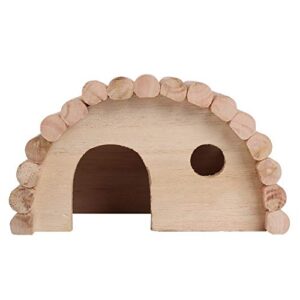 viagasafamido hamster wooden house, small animal hideout hut chew cage toy for dwarf hamster rat mouse gerbil hedgehog