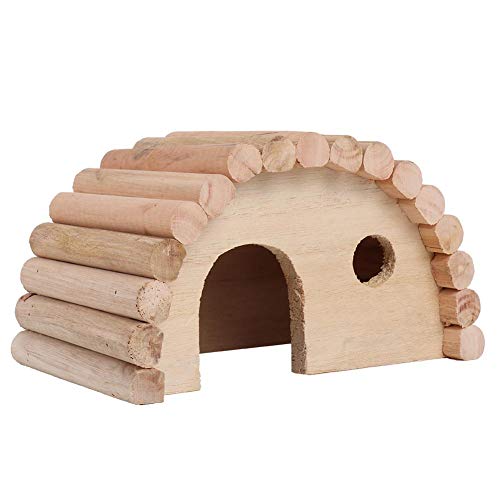 ViaGasaFamido Hamster Wooden House, Small Animal Hideout Hut Chew Cage Toy for Dwarf Hamster Rat Mouse Gerbil Hedgehog