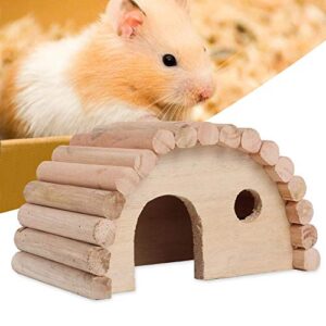 ViaGasaFamido Hamster Wooden House, Small Animal Hideout Hut Chew Cage Toy for Dwarf Hamster Rat Mouse Gerbil Hedgehog