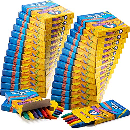 Bedwina Bulk Crayons - 720 Crayons! Case Of 120 6-Packs, Premium Color Crayons for Kids, Non-Toxic for Party Favors, Restaurants, Goody Bags, Stocking Stuffers