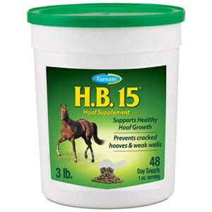 farnam hb 15 hoof supplement, supports healthy hoof growth 3 pound, 48 day supply