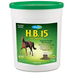 Farnam HB 15 Hoof Supplement, Supports Healthy hoof Growth 3 Pound, 48 Day Supply