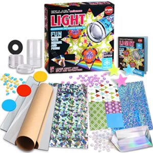 kaleidoscope kit for kids, funkidz diy kaleidoscope craft kit with prism, optical illusion science experiment educational stem toy