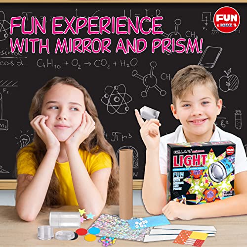 Kaleidoscope Kit for Kids, FunKidz DIY Kaleidoscope Craft Kit with Prism, Optical Illusion Science Experiment Educational STEM Toy