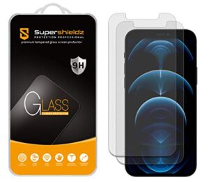 (2 pack) supershieldz anti-glare (matte) screen protector designed for iphone 12 and iphone 12 pro (6.1 inch) [tempered glass] anti fingerprint, anti scratch, bubble free