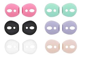 jnsa fit in case airpods tips ear skins airpods covers compatible with airpods 2 / airpods 1 / earpods, ultra-thin anti-slip earbuds silicone airpods ear tips,6 pairs 6 colors