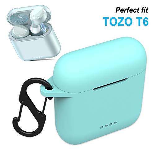 Aotao Silicone Case for TOZO T6, Soft and Flexible, Scratch/Shock Resistant Silicone Cover for TOZO T6 Headphones (Teal)