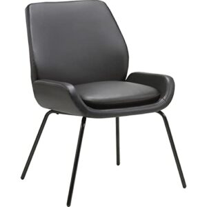 lorell u shaped guest chair, black