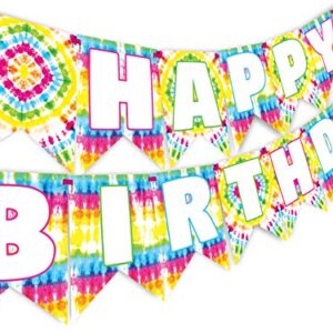 Tie Dye Party Happy Birthday Banner - Tie Dye Party Supplies - Tie Dye Party Decorations - Art Party Supplies - Art Party Decorations - Art Party Banner