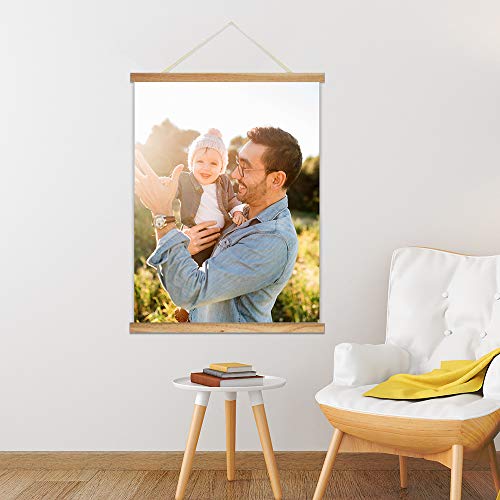 bestdeal depot Poster Hanger Frame with Your Photos, Custom Poster Prints Wall Art for Living Room, Bedroom Wooden Framed Magnet Ready to Hang 18x24 inches