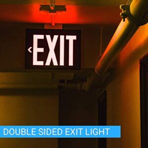 OSTEK Red LED Exit Emergency Sign Light - Standard - Battery Backup, Dual LED Lamp ABS Fire Resistance UL-Listed 120-277V (RED EXIT SIGN)