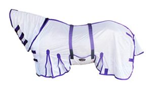 74" horse summer mesh scrim sheet full neck flysheet bellyband purple 73102