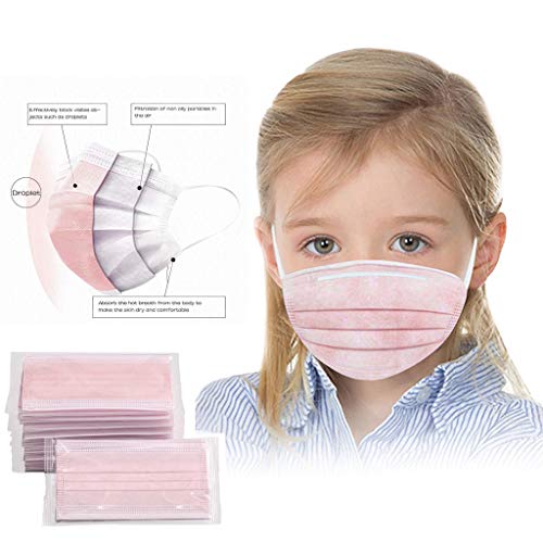 Missli Disposable Face Protective for Kids, 10/50 Pcs Individually Wrapped 3-Ply Protectors with Elastic Earloops - Non Woven Fabric Bandanas, ???? (10 Pcs)