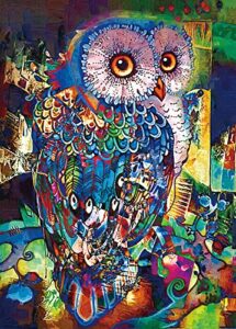 jigsaw puzzles 1000 pieces for adults, owl puzzle, fun oil painting animal puzzles for education & relaxation, brain iq developing, funny puzzles for christmas
