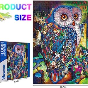 Jigsaw Puzzles 1000 Pieces for Adults, Owl Puzzle, Fun Oil Painting Animal Puzzles for Education & Relaxation, Brain IQ Developing, Funny Puzzles for Christmas