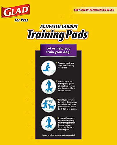 Glad for Pets JUMBO-SIZE Charcoal Puppy Pads | Black Training Pads That ABSORB & Neutralize Urine Instantly | New & Improved Quality Puppy Pee Pads, 30 Count - 2 Pack (60 Pads Total)