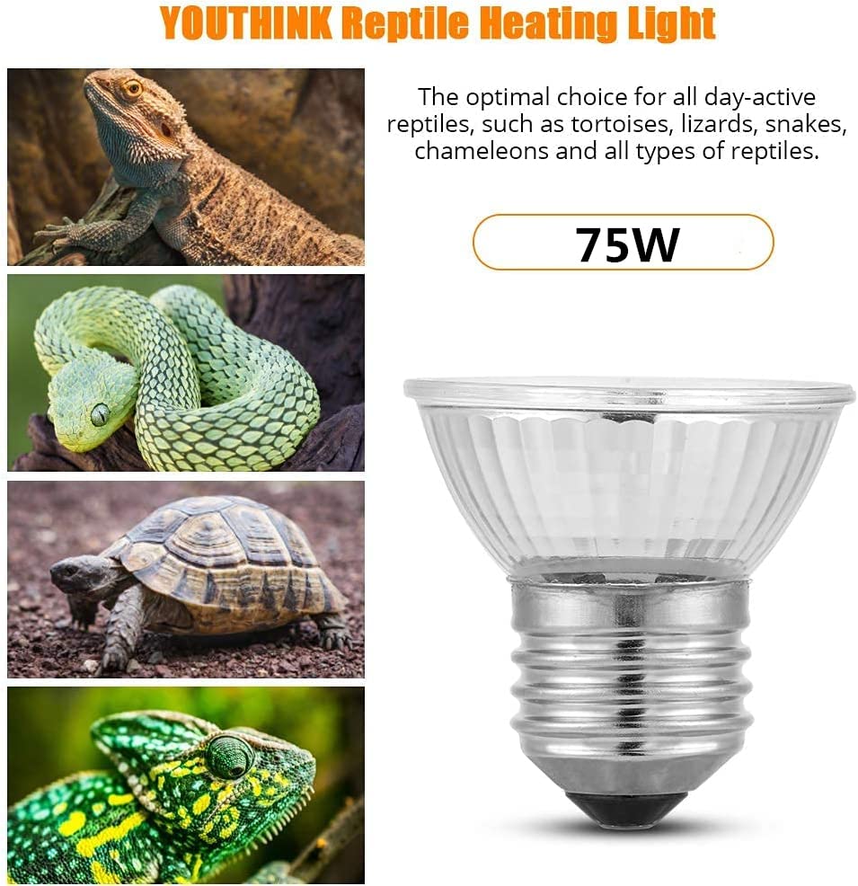 GOTOTOP 75 Watt UVA UVB Mercury Vapor Bulb/Light/Lamp for Reptile and Amphibian Use - Excellent Source of Heat and Light for UV and Basking