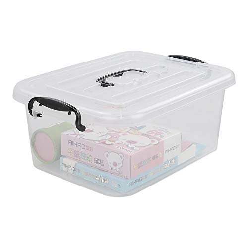 Easymanie 8 Quart Clear Storage Bin with Handle, 2 Packs