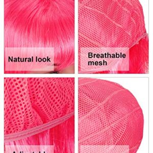 12 Pcs Party Wigs and Sunglass, Neon Short Bob Hair Colorful Bachelorette Cosplay Wig Heart Sunglasses for Party Favors