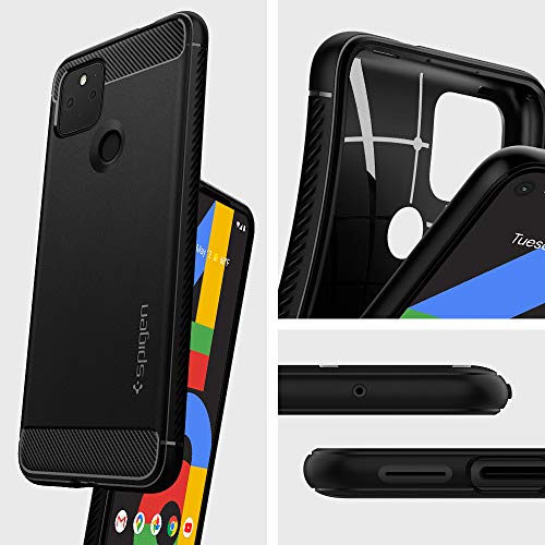 Spigen Rugged Armor Designed for Pixel 4a 5G Case (2020) - Matte Black