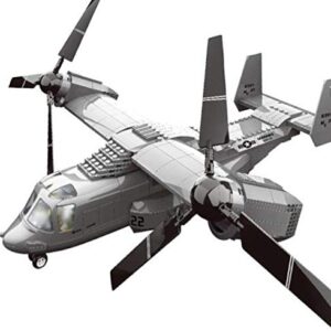 Bell Boeing V-22 Osprey Tiltrotor Aircraft Fighter Model Well Detailed Building Blocks Brick Building Set Aircraft Model Building Toy Plane Helicopter Toy Bricks Set - For Teens and Adults