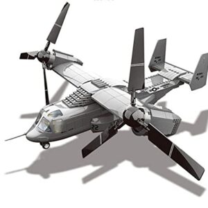 Bell Boeing V-22 Osprey Tiltrotor Aircraft Fighter Model Well Detailed Building Blocks Brick Building Set Aircraft Model Building Toy Plane Helicopter Toy Bricks Set - For Teens and Adults