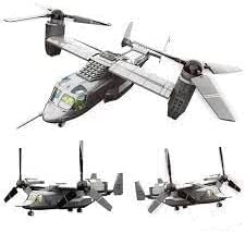 Bell Boeing V-22 Osprey Tiltrotor Aircraft Fighter Model Well Detailed Building Blocks Brick Building Set Aircraft Model Building Toy Plane Helicopter Toy Bricks Set - For Teens and Adults