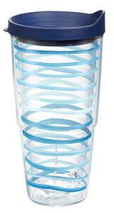 tervis yao cheng - sea stripe made in usa double walled insulated tumbler cup keeps drinks cold & hot, 24oz, classic