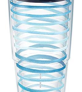 Tervis Yao Cheng - Sea Stripe Made in USA Double Walled Insulated Tumbler Cup Keeps Drinks Cold & Hot, 24oz, Classic